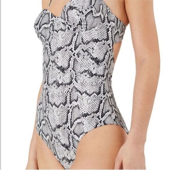 Onia Bell Python One-Piece Swimsuit Black White Sz XS NWT - Picture 2 of 9
